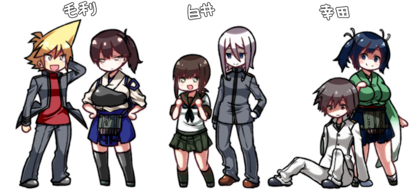 admiral, kaga, fubuki, souryuu, and fubuki kai ni (kantai collection) drawn by yokai_(yokai0401)