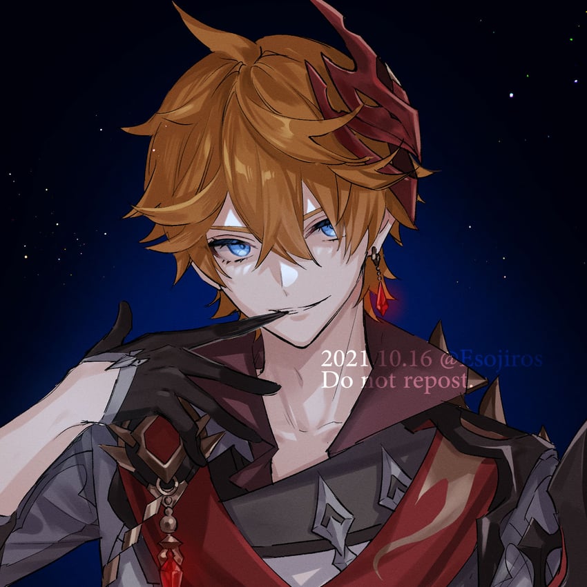 tartaglia (genshin impact) drawn by amaichi_esora
