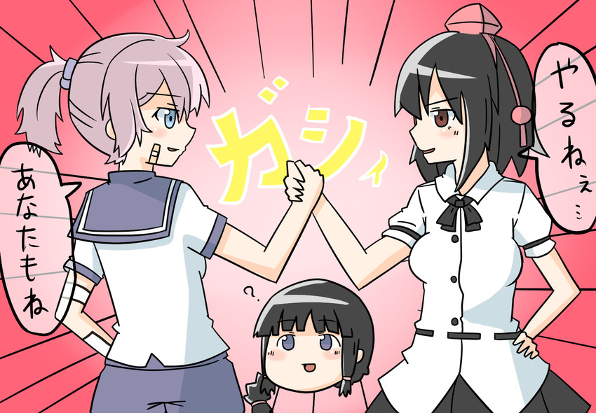 shameimaru aya, kitakami, and aoba (touhou and 1 more) drawn by yuureidoushi_(yuurei6214)