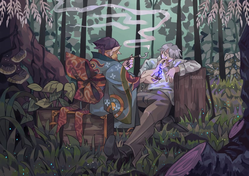 ginko and kusuriuri (mushishi and 1 more) drawn by 404ama
