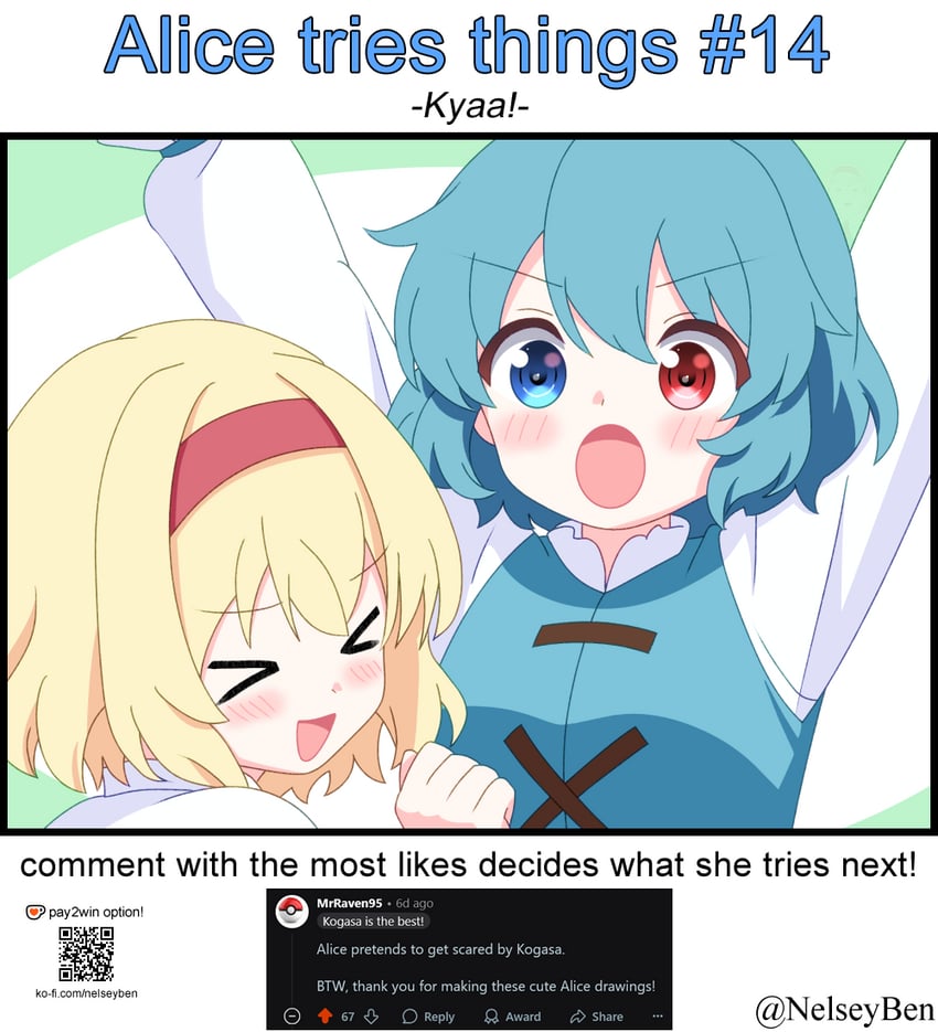 alice margatroid and tatara kogasa (touhou) drawn by bnelsey