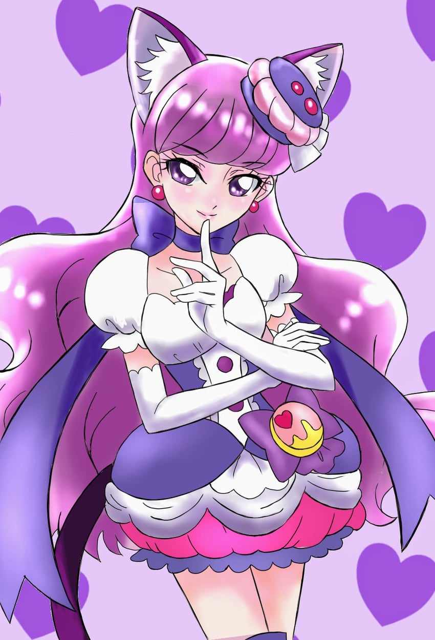 kotozume yukari and cure macaron (precure and 1 more) drawn by rabitan1022