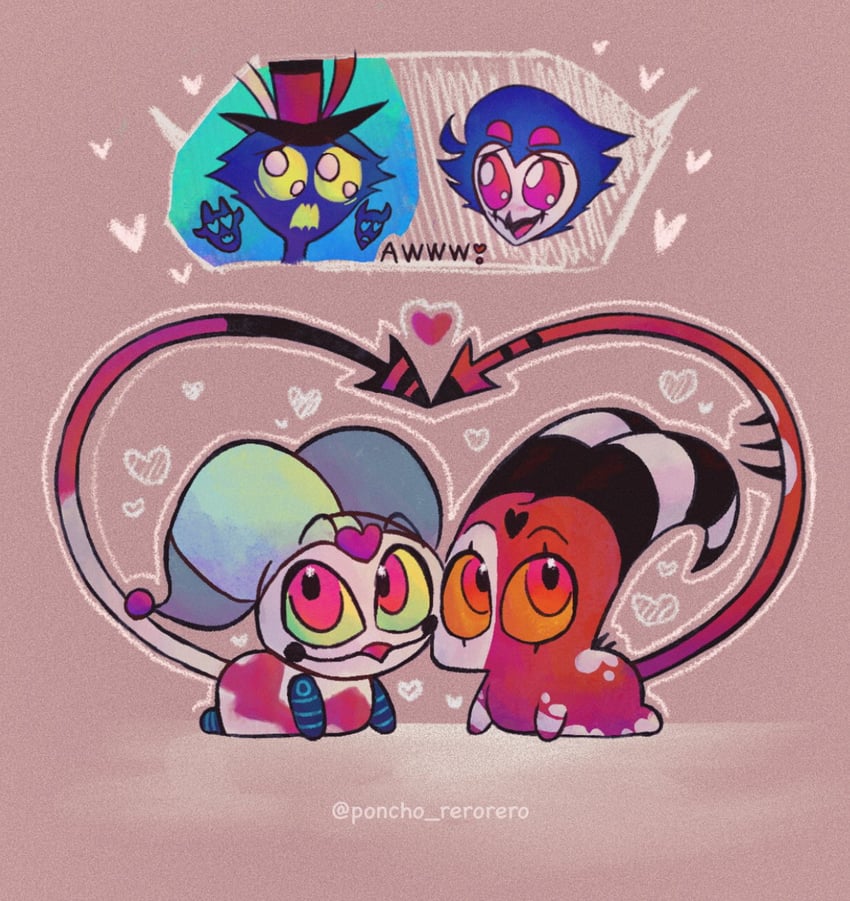 blitzo, stolas, asmodeus, and fizzarolli (helluva boss) drawn by rzps3455