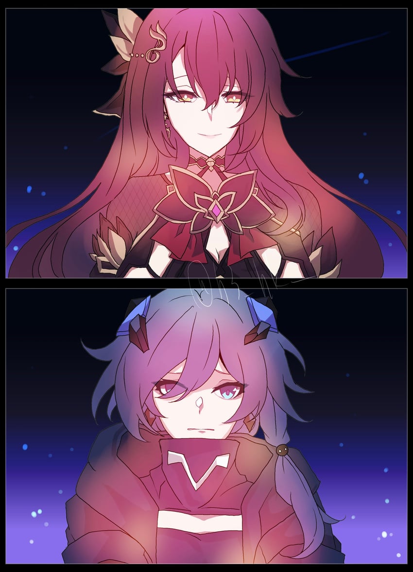 fu hua and eden (honkai and 1 more) drawn by h3_hk