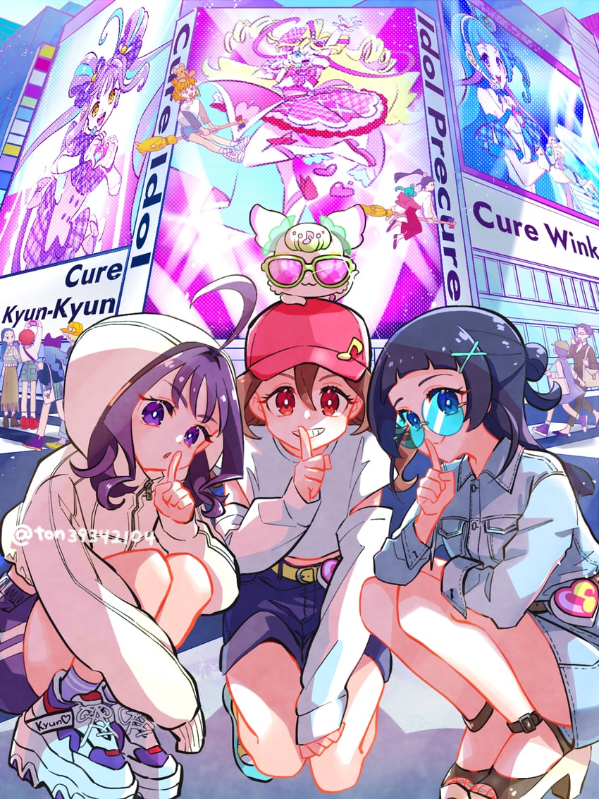 kenzaki makoto, izayoi liko, yuni, sakura uta, cure idol, and 10 more (precure and 6 more) drawn by ton_(ton39342104)