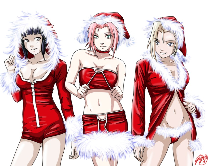 haruno sakura, hyuuga hinata, and yamanaka ino (naruto) drawn by jon_kneeland