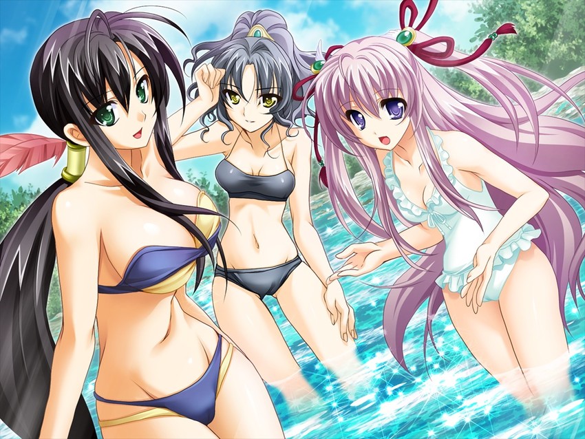 kan'u unchou, chouhi yokutoku, and ato (sangoku hime) drawn by kanna_(plum)