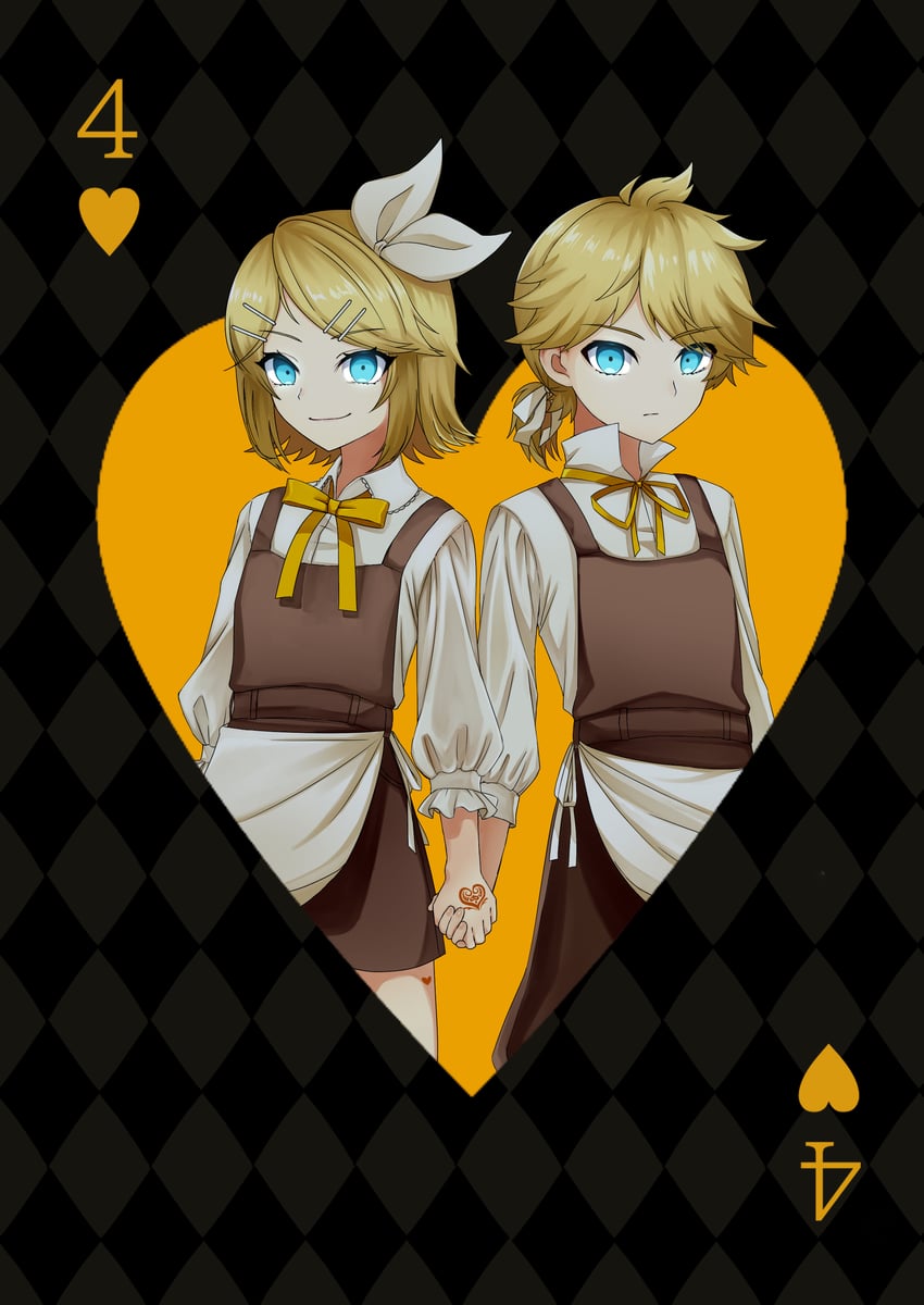kagamine rin and kagamine len (vocaloid and 1 more) drawn by sassan_x