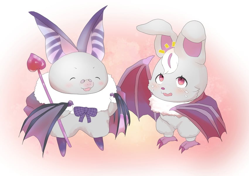 brown long-eared bat and poporu (kemono friends and 1 more) drawn by nekomar_nknk