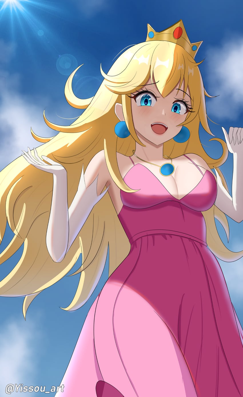 princess peach (mario) drawn by yissou_art