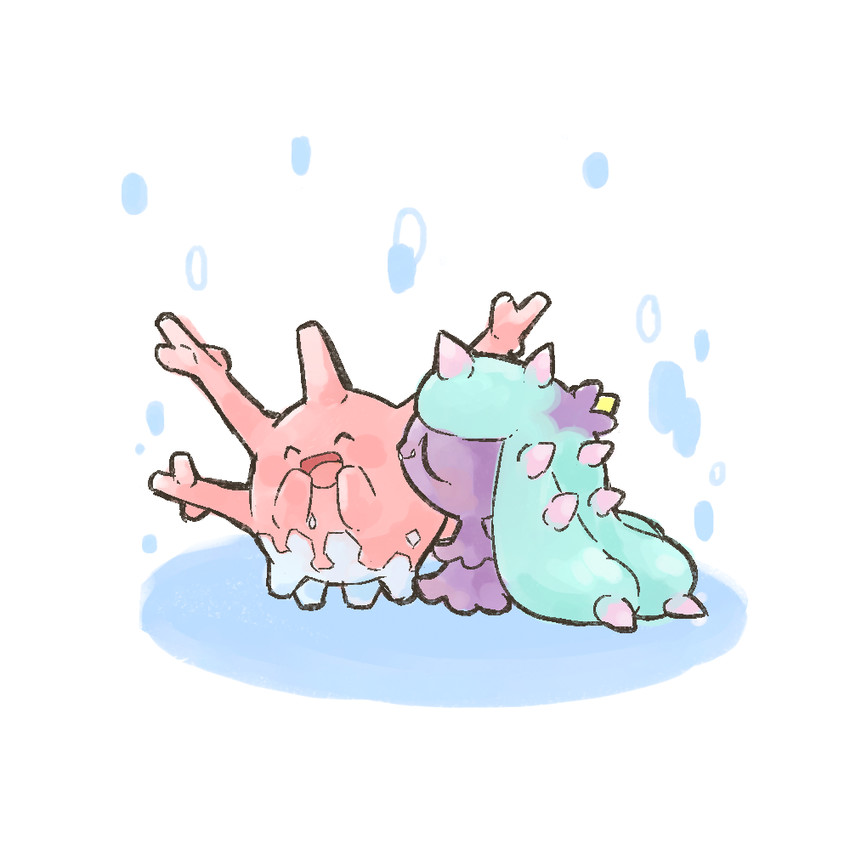 corsola and mareanie (pokemon) drawn by kikuchi_(ls100)