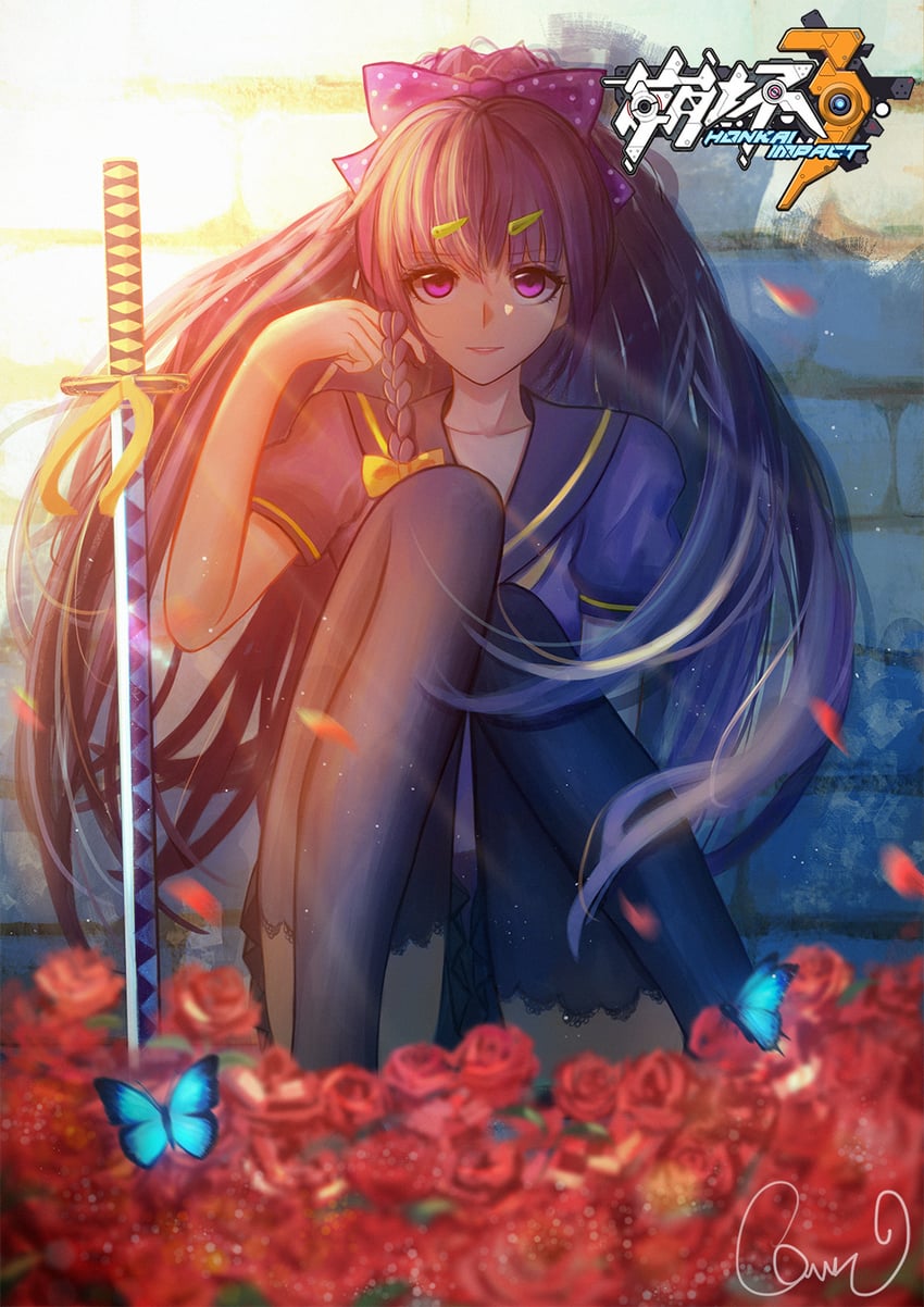 raiden mei (honkai and 1 more) drawn by qwerggthankyou