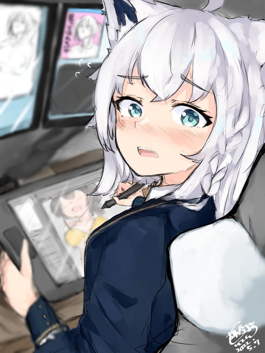 shirakami fubuki and natsuiro matsuri (hololive) drawn by suzu_coconatu