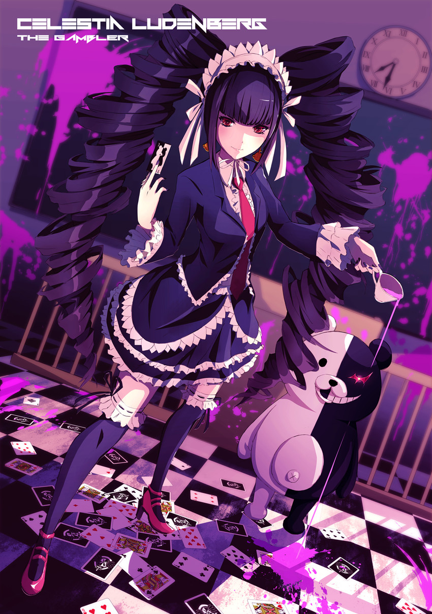 monokuma and celestia ludenberg (danganronpa and 1 more) drawn by merontomari