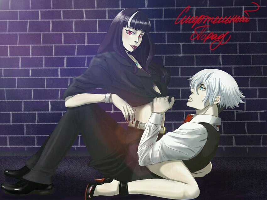 kurokami no onna and decim (death parade) drawn by osnach_kristina