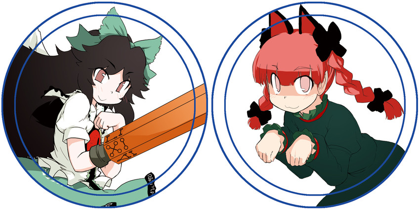 kaenbyou rin and reiuji utsuho (touhou) drawn by masu_gitsune