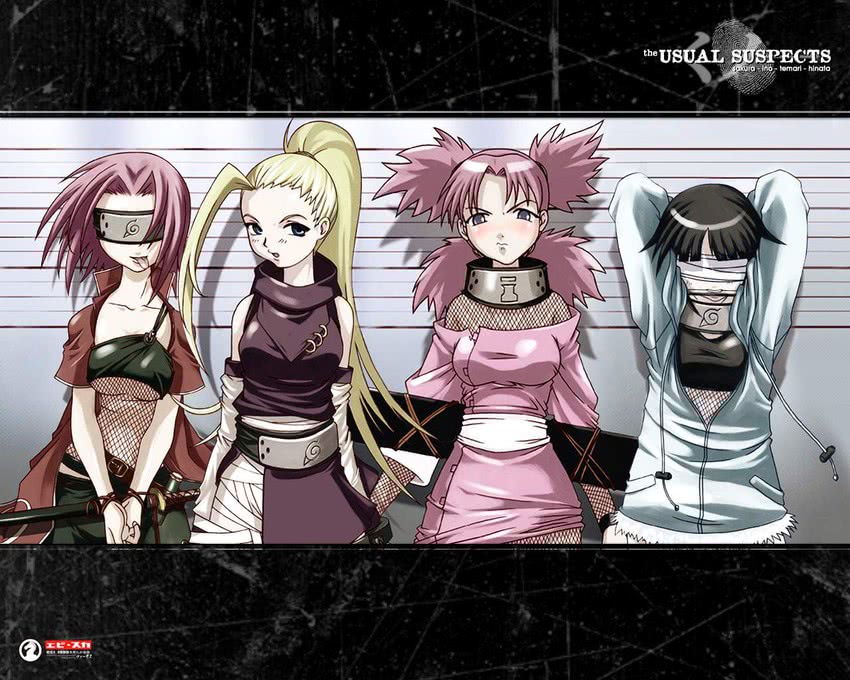 haruno sakura, hyuuga hinata, yamanaka ino, and temari (naruto) drawn by tasaka_shinnosuke