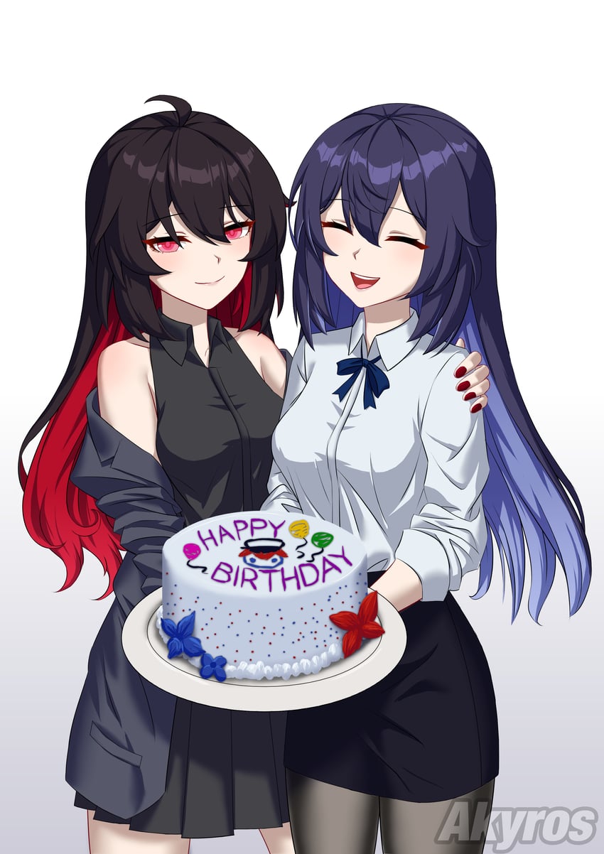 seele vollerei and seele (honkai and 1 more) drawn by akyros