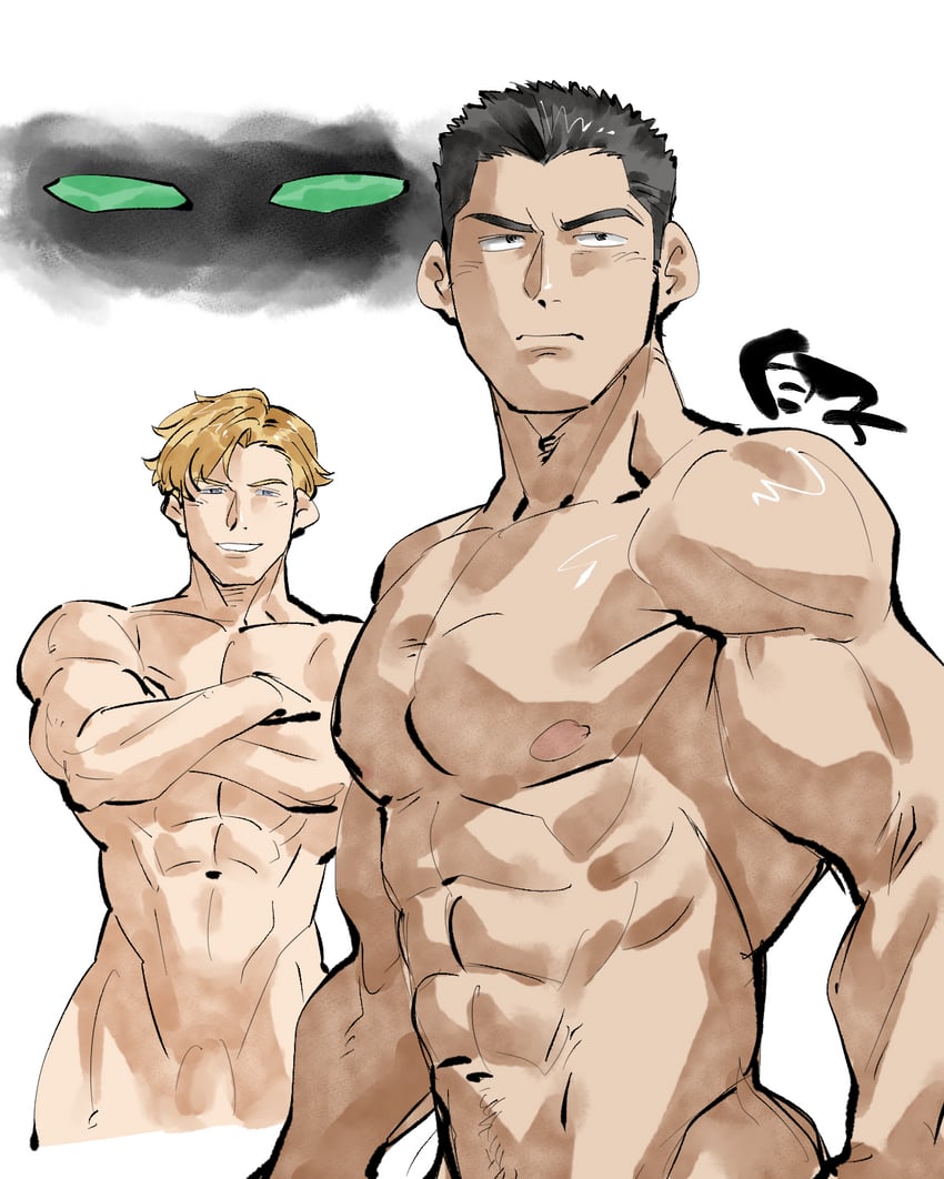 ao isami, lewis smith, and bravern (yuuki bakuhatsu bang bravern) drawn by shirako_(kirupi)