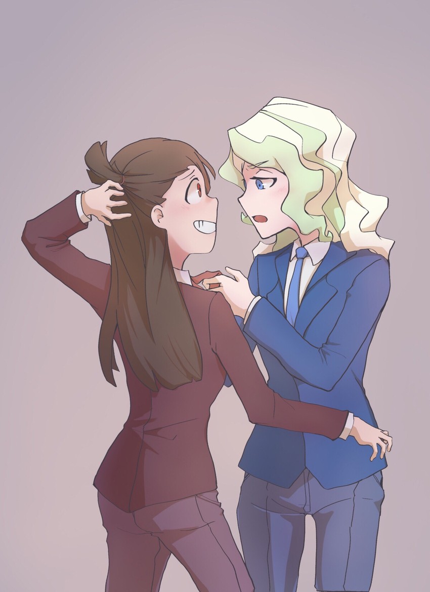 kagari atsuko and diana cavendish (little witch academia) drawn by usbfan