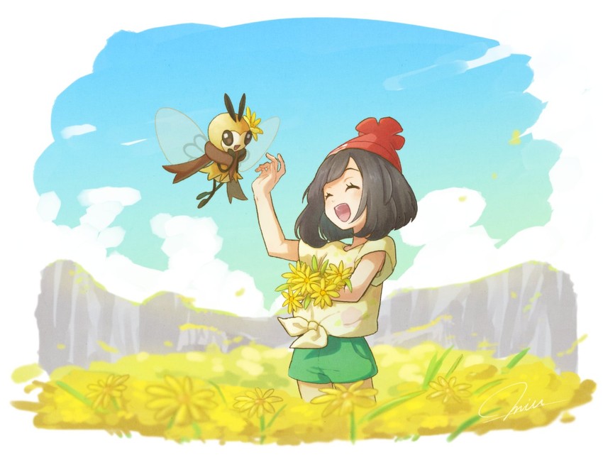 selene and ribombee (pokemon and 1 more) drawn by miu_(miuuu_721)