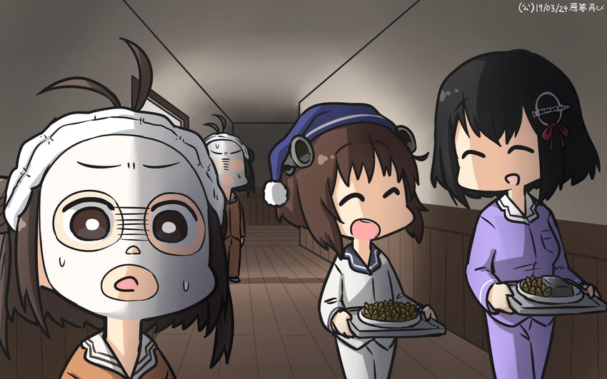 yukikaze, naka, and haguro (kantai collection) drawn by hamu_koutarou