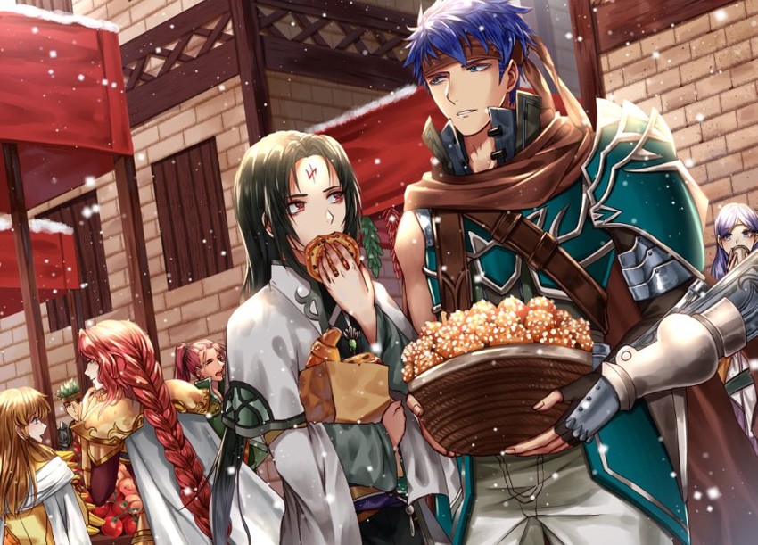 ike, soren, mist, ilyana, titania, and 2 more (fire emblem and 2 more) drawn by wani_(fadgrith)