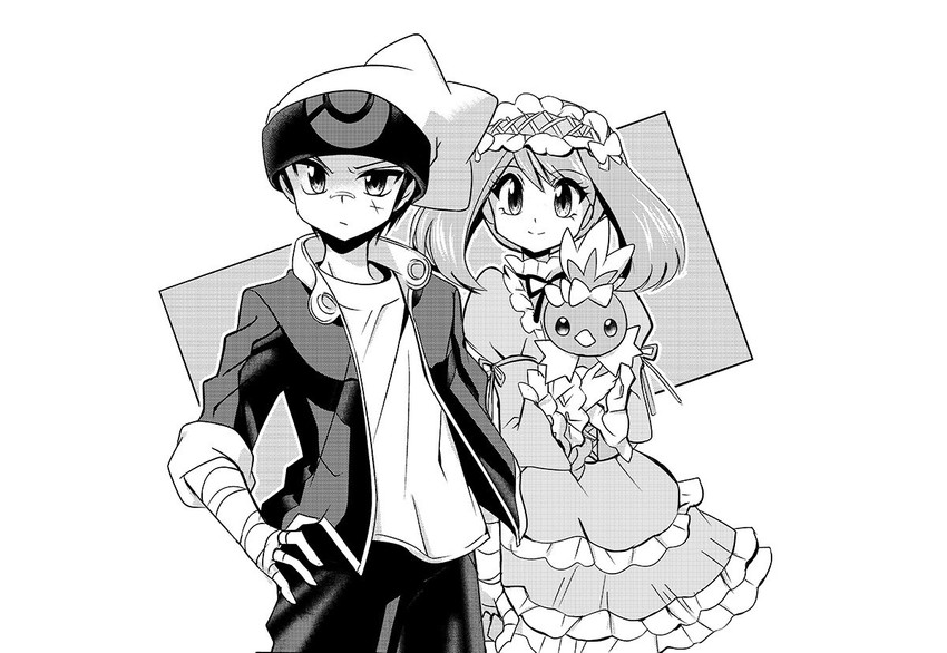 may, brendan, and torchic (pokemon and 1 more) drawn by ayateaori