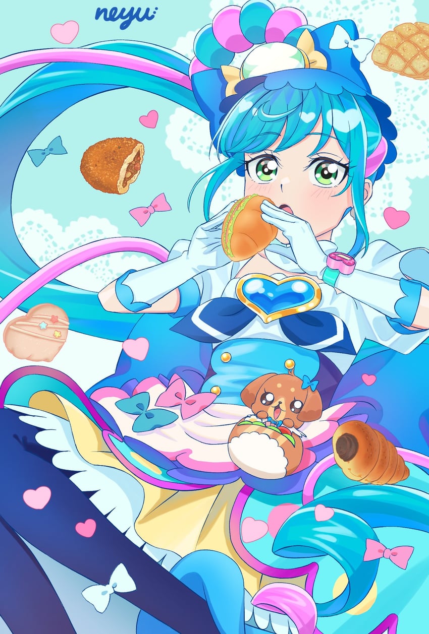 fuwa kokone, pam-pam, and cure spicy (precure and 1 more) drawn by strawberrylove2525