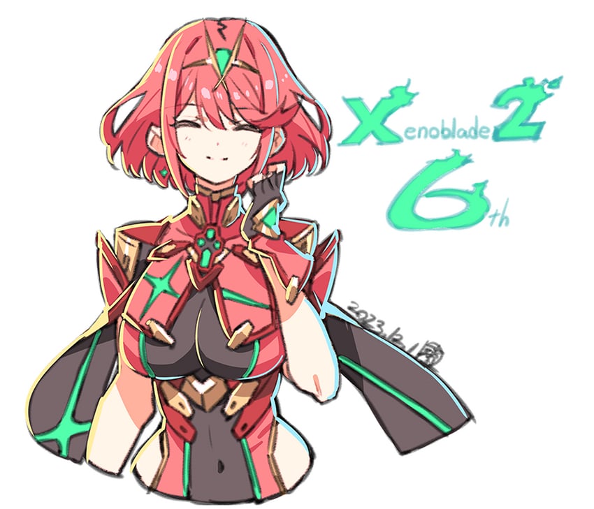 pyra (xenoblade chronicles and 1 more) drawn by saitou_masatsugu