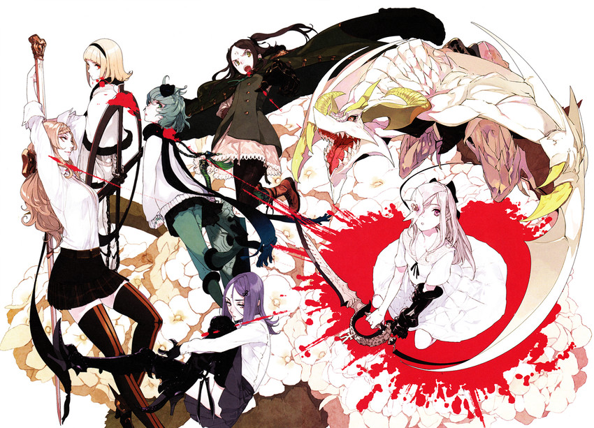 zero, mikhail, one, four, three, and 2 more (drag-on dragoon and 1 more) drawn by pako_(pakosun)