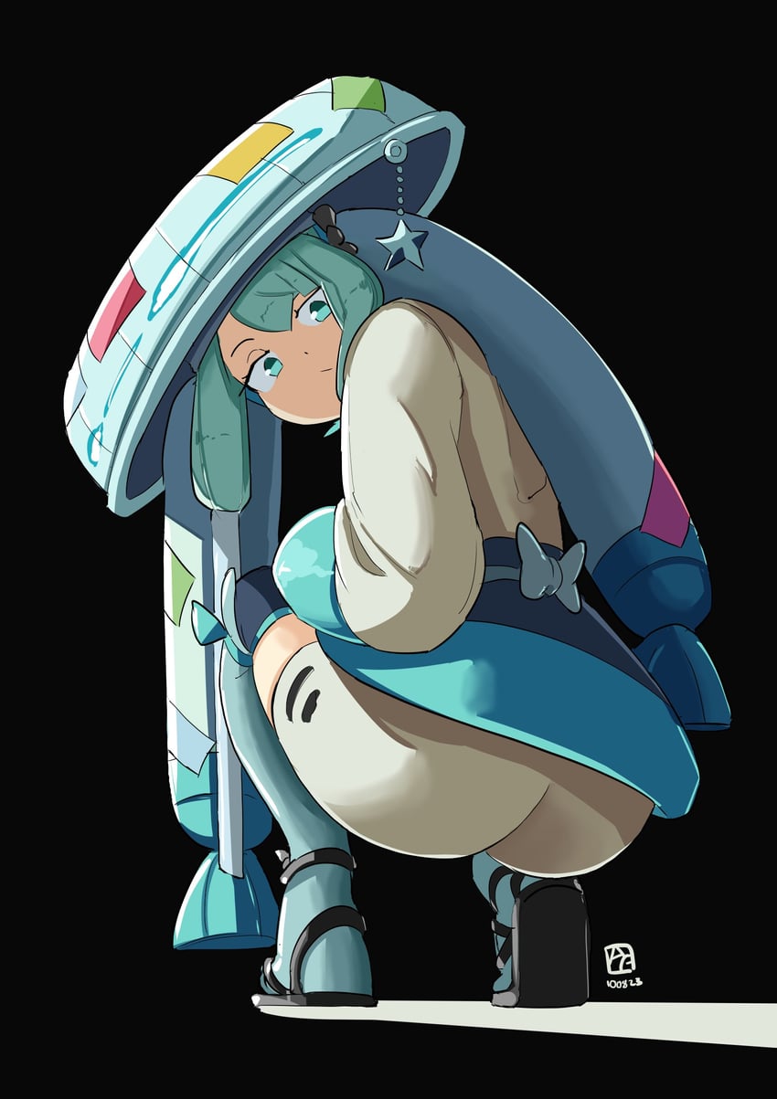 hatsune miku and steel miku (pokemon and 2 more) drawn by automatic_giraffe