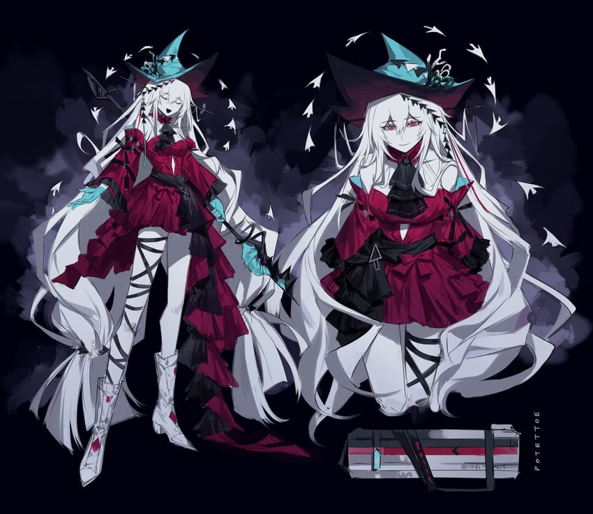skadi and skadi the corrupting heart (arknights) drawn by potettoe