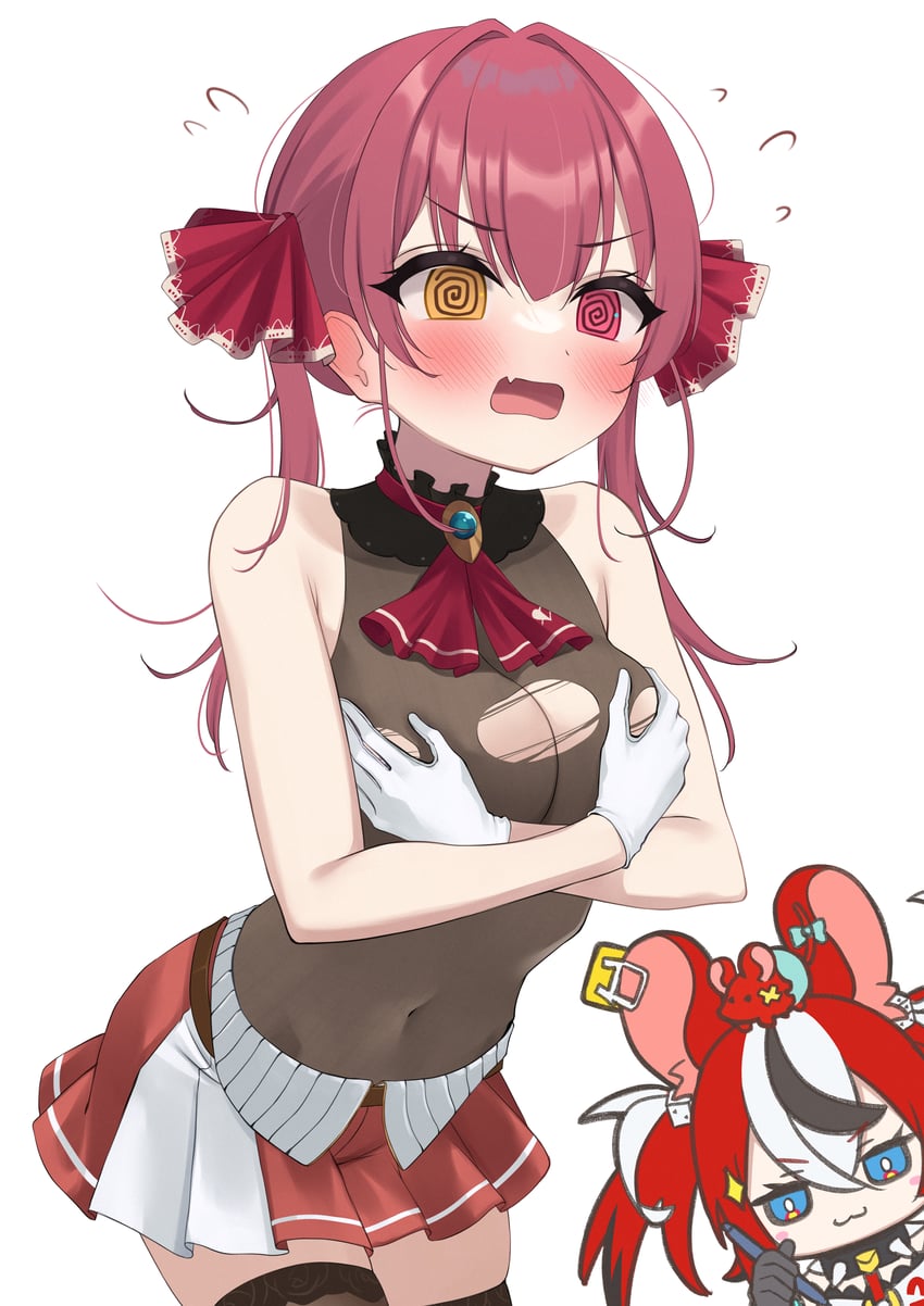 houshou marine and hakos baelz (hololive and 1 more) drawn by mugino0515