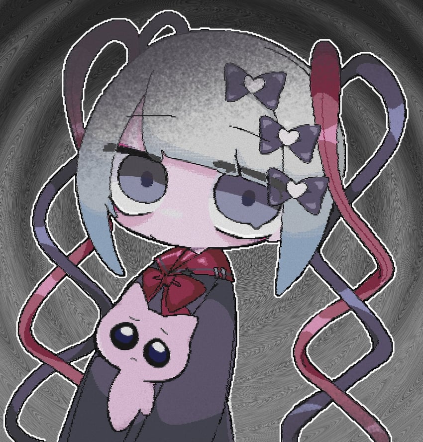 chouzetsusaikawa tenshi-chan and pien cat (needy girl overdose) drawn by nemurumi