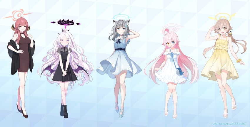 hina, shiroko, hoshino, aru, and hifumi (blue archive) drawn by matanonki