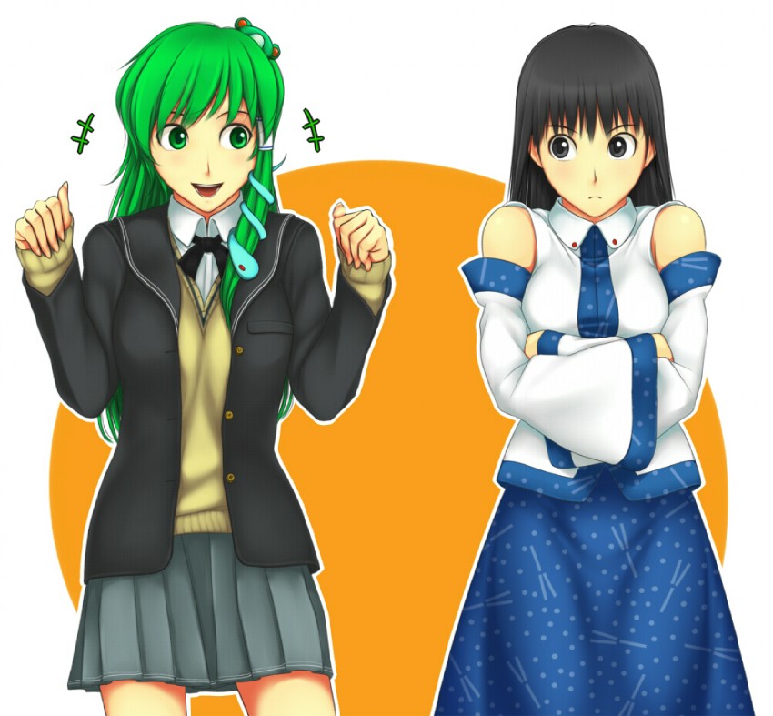 kochiya sanae and ayatsuji tsukasa (touhou and 1 more) drawn by hikikorosuzoware