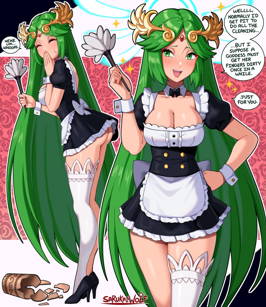 palutena (kid icarus and 1 more) drawn by sarukaiwolf