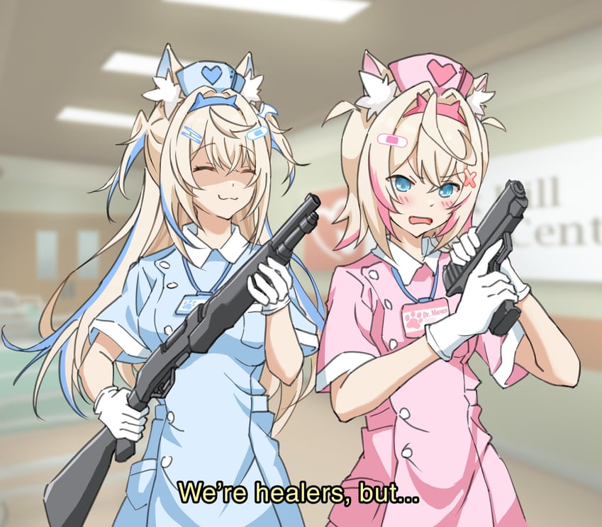 fuwawa abyssgard and mococo abyssgard (hololive and 4 more) drawn by triam147