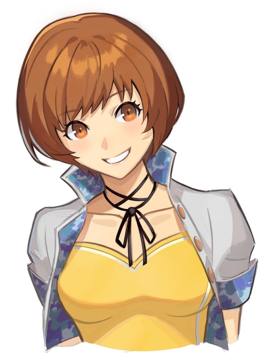 satonaka chie (persona and 2 more) drawn by kumaking