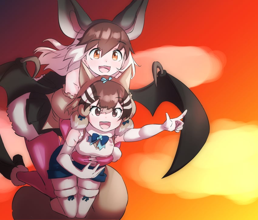 brown long-eared bat and siberian chipmunk (kemono friends and 1 more) drawn by lowlandgorilla