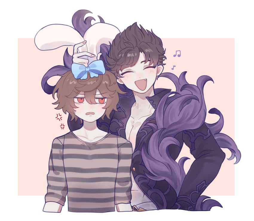 cinnamoroll, sandalphon, and belial (granblue fantasy and 2 more) drawn by schw3iss_b