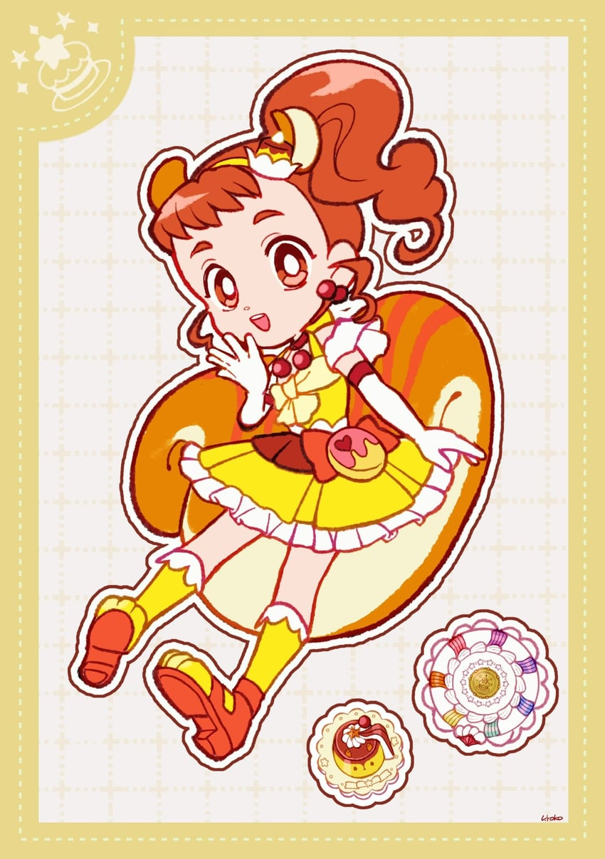 arisugawa himari and cure custard (precure and 1 more) drawn by uwded_207