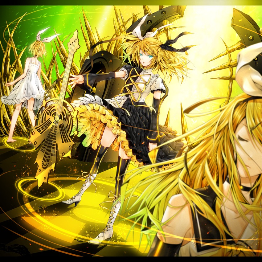 kagamine rin (vocaloid and 1 more) drawn by yuuno_(yukioka)