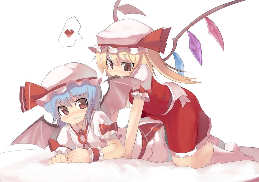 remilia scarlet and flandre scarlet (touhou) drawn by nora_(galahad)