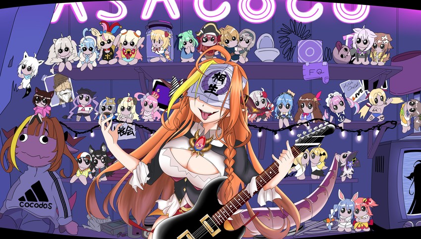 houshou marine, shirakami fubuki, hoshimachi suisei, usada pekora, nekomata okayu, and 26 more (hololive and 1 more) drawn by kamiesisyanon