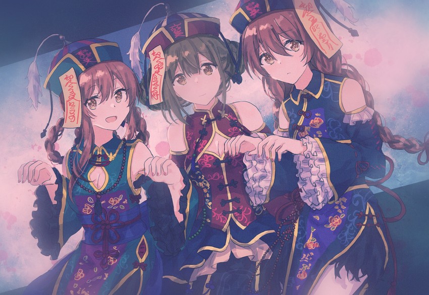 osaki amana, kuwayama chiyuki, and osaki tenka (idolmaster and 1 more) drawn by migolu