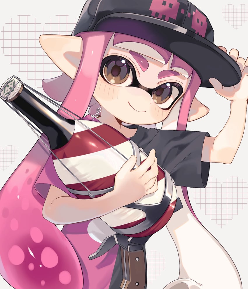 inkling player character and inkling girl (splatoon) drawn by sabata_saba