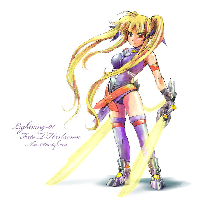 fate testarossa and bardiche (lyrical nanoha and 1 more) drawn by main
