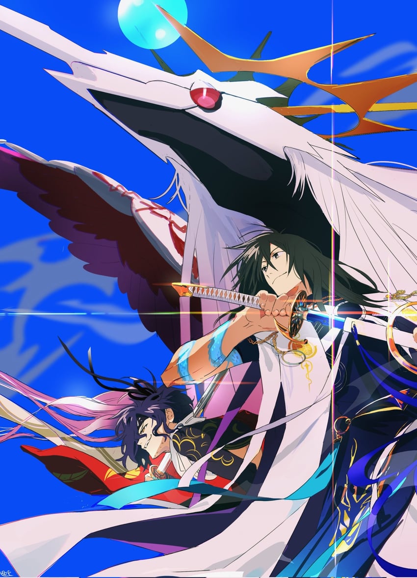 okada izou, oryou, and sakamoto ryouma (fate and 1 more) drawn by pirohi_(pirohi214)